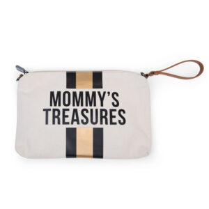 Childhome Pochette Mommy's Treasures Clutch Off White Stripes BlacK Gold