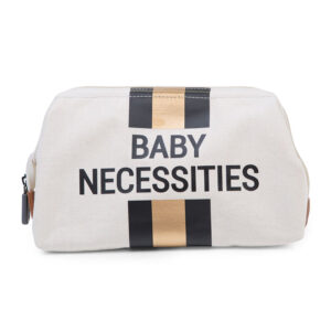 Childhome Beauty Case Baby Necessities Canvas OffWhite Stripes Black/Gold