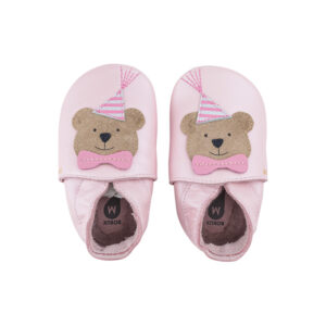 100013761 Bobux Babbucce Soft Sole Party Bear Blossom Pearl